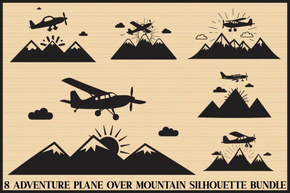 Adventure Plane Mountain Bundle: A Versatile Graphics Asset for Crafts