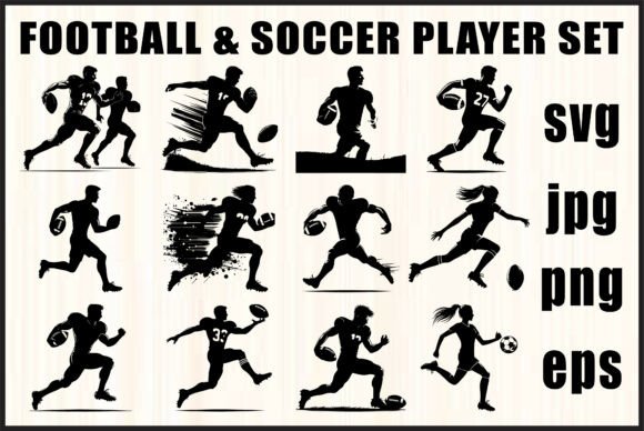 Black Football Soccer SVG Bundle for Creative Graphics