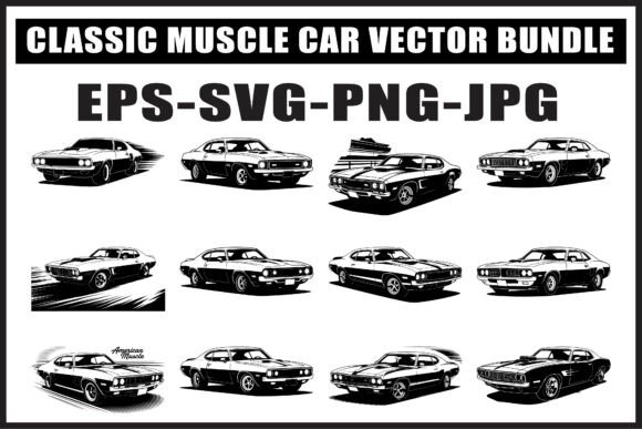 Classic Muscle Car SVG Bundle: A Graphics and Crafts Essential