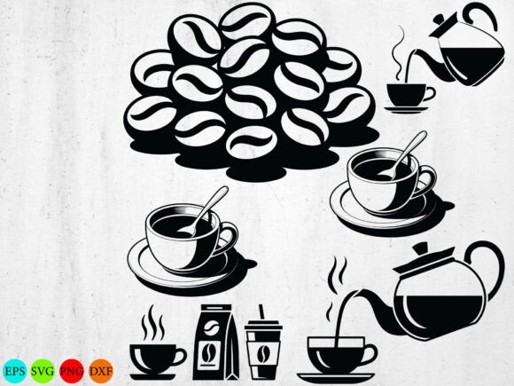 Coffee Svg Bundle, Coffee Clipart, Mug for Local Branding