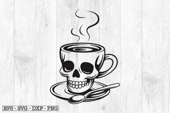 Coffee Svg, Skull Clipart: A Bold Graphic for Crafts