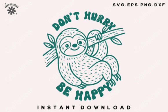 Cute Funny Mental Health Sloth SVG PNG for Crafts and Graphics