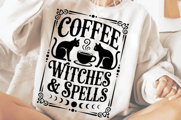 Halloween Coffee Witches Spells SVG: A Magical Embroidery Design
