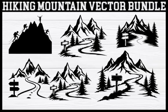 Hiking Mountain Silhouette Bundle: A Versatile Design