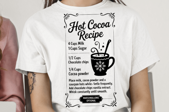 Hot Cocoa Recipe SVG Design for Graphics and Crafts