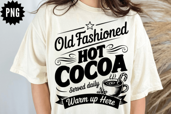 Old Fashioned Vintage Hot Chocolate Sign for Crafts & Graphics