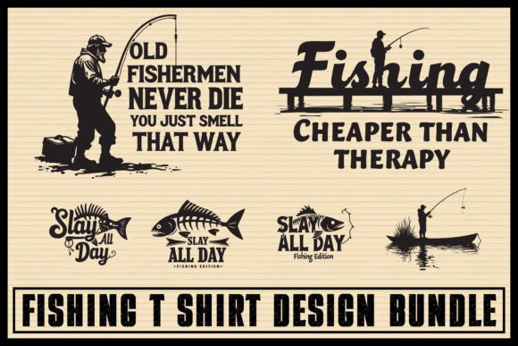 Reel Legends Fishing Tee Design Set for Crafts & Graphics