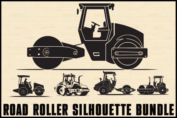 Road Roller Construction Bundle: A Versatile Graphics Asset for Crafts