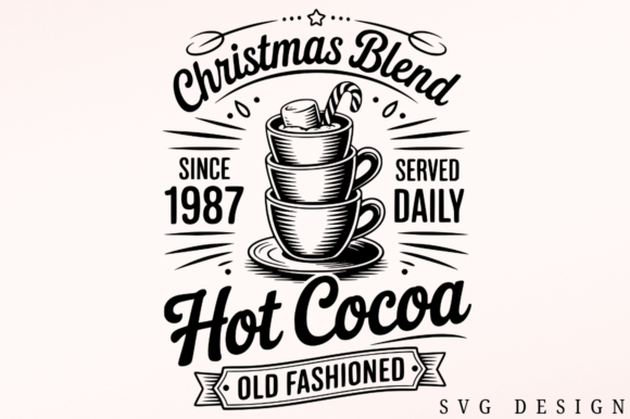Vintage Hot Cocoa SVG Design for Crafts and Graphics
